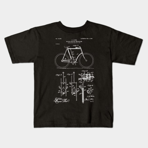 Bicycle driving mechanism 1903 / Cyclist patent present Edit Kids T-Shirt by Anodyle